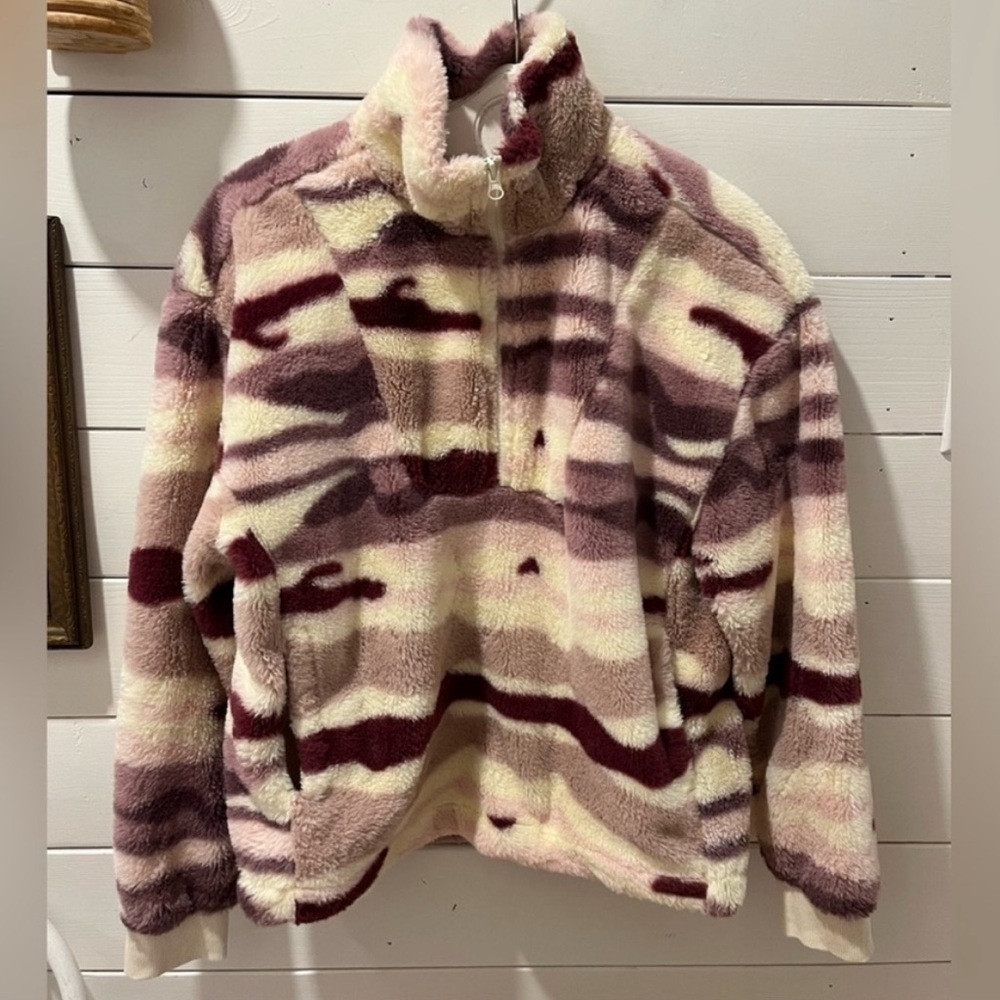 Mountain and Isles No Boundaries High Pile Pullover Jacket Sherpa Top Medium
